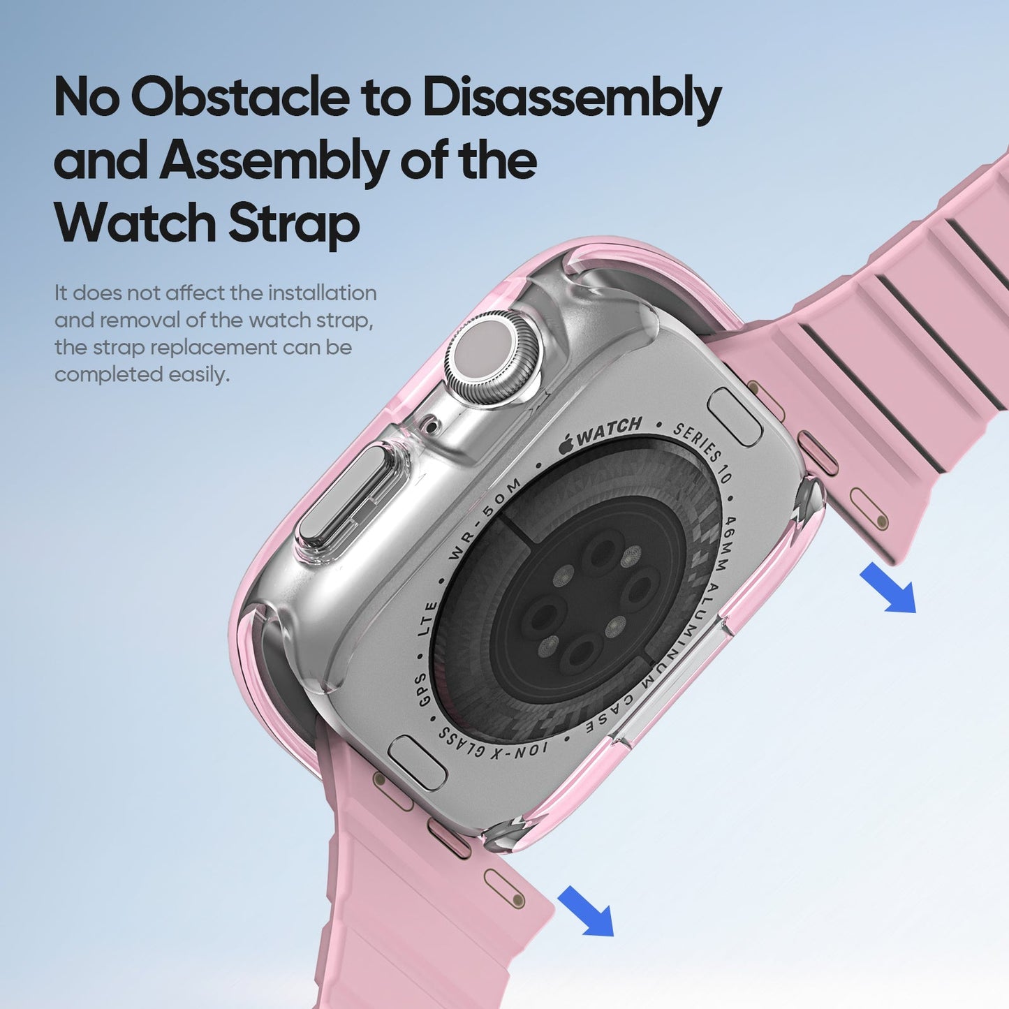 For Apple Watch Series 8 45mm / Apple Watch Series 9 45mm / Apple Watch Series 7 45mm DUX DUCIS Camo Series Watch Case PC+TPU Watch Cover Protector - Pink