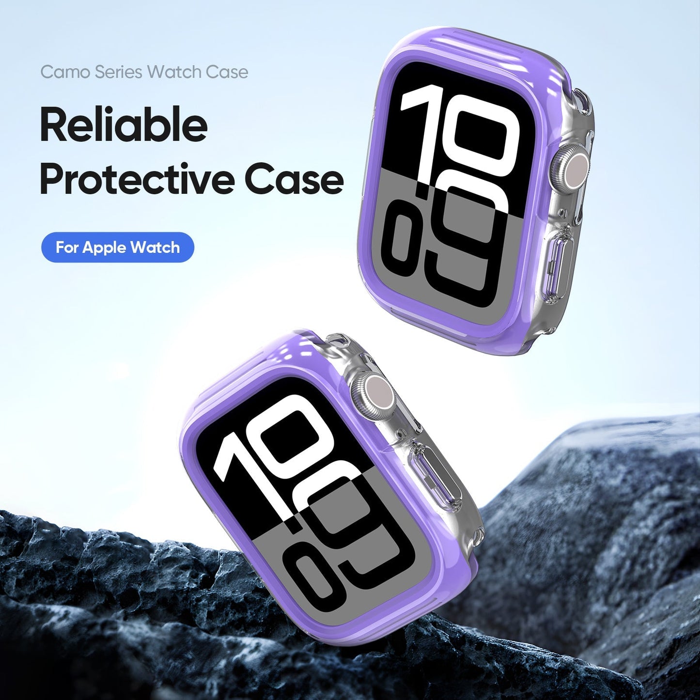 For Apple Watch Series 10 42mm DUX DUCIS Camo Series Watch Case PC+TPU Watch Cover Protector - Purple