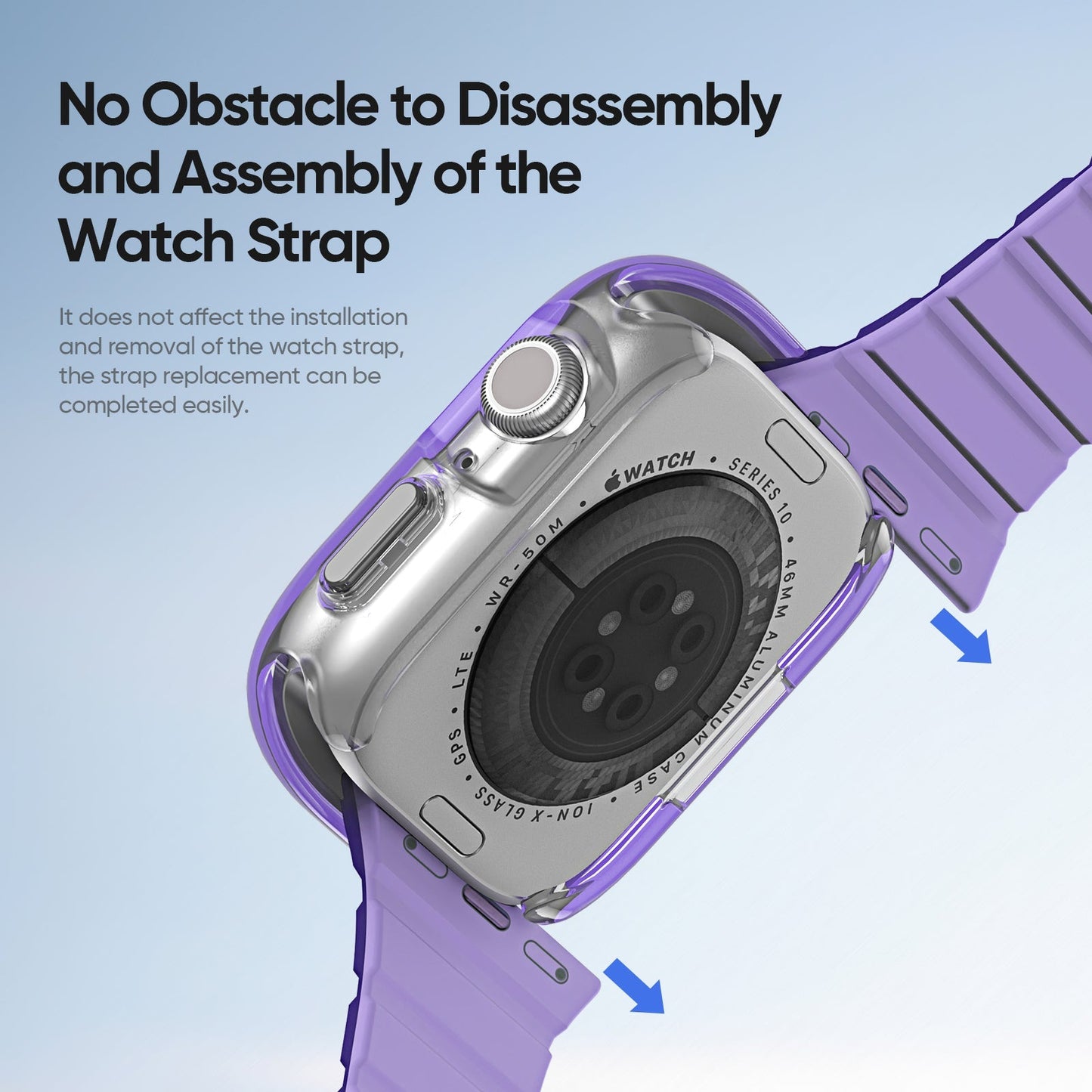 For Apple Watch Series 10 42mm DUX DUCIS Camo Series Watch Case PC+TPU Watch Cover Protector - Purple