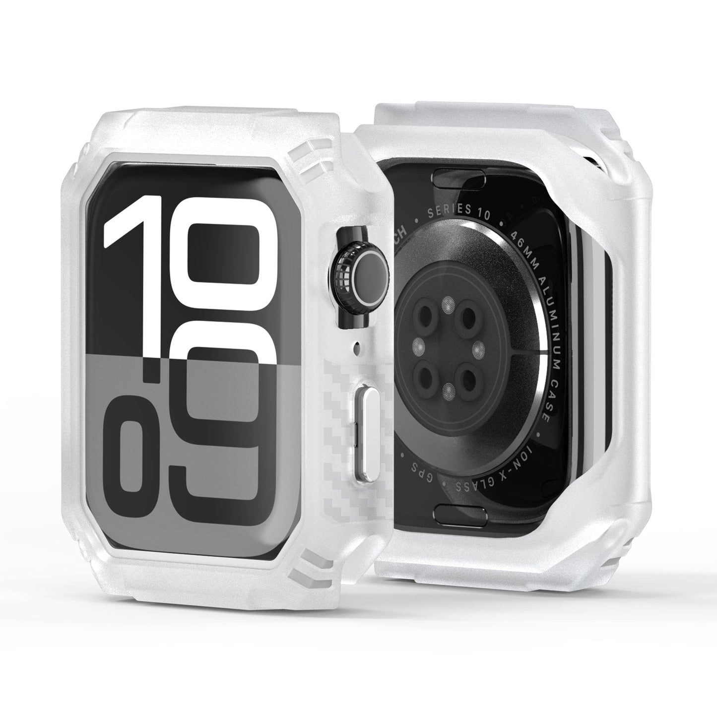 For Apple Watch Series 10 46mm DUX DUCIS Damo Series Watch Case PC+TPU Drop-proof Watch Protective Cover - Transparent White