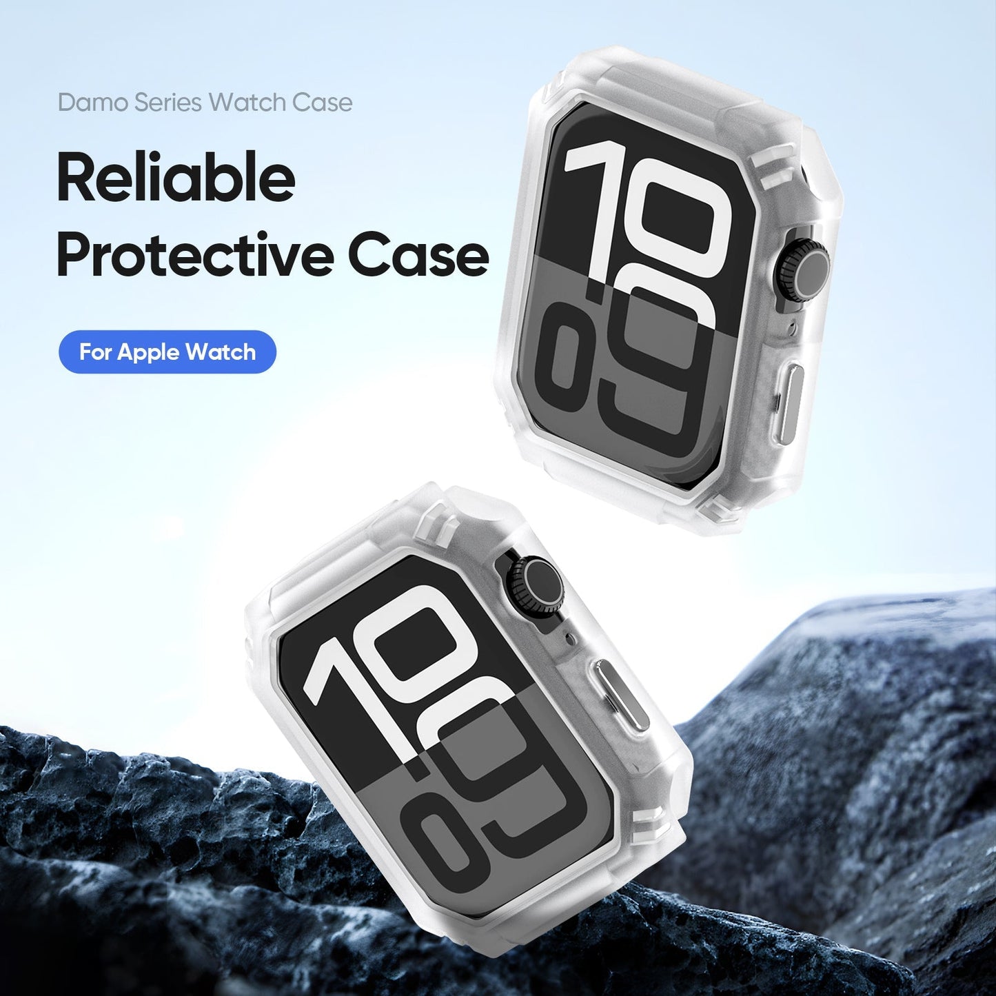 For Apple Watch Series 10 46mm DUX DUCIS Damo Series Watch Case PC+TPU Drop-proof Watch Protective Cover - Transparent White
