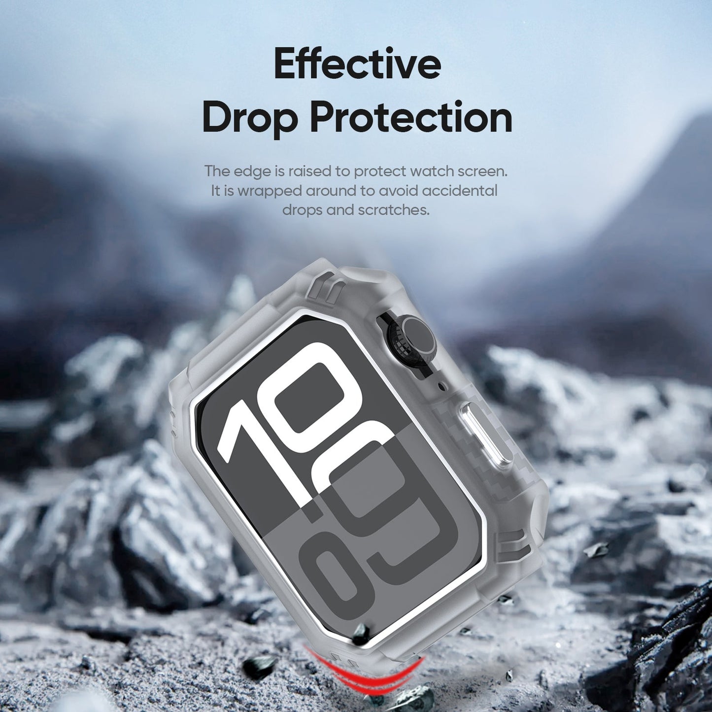 For Apple Watch Series 10 46mm DUX DUCIS Damo Series Watch Case PC+TPU Drop-proof Watch Protective Cover - Transparent White