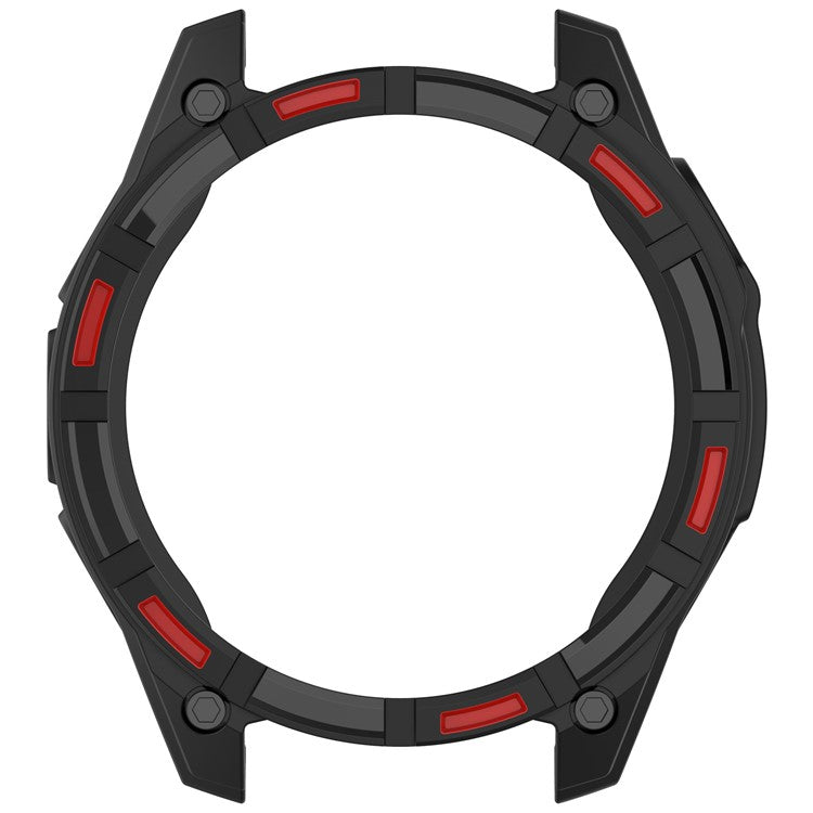 For Garmin Fenix 8 Solar 47mm Watch Case Quick Release Soft TPU Watch Cover - Black / Red