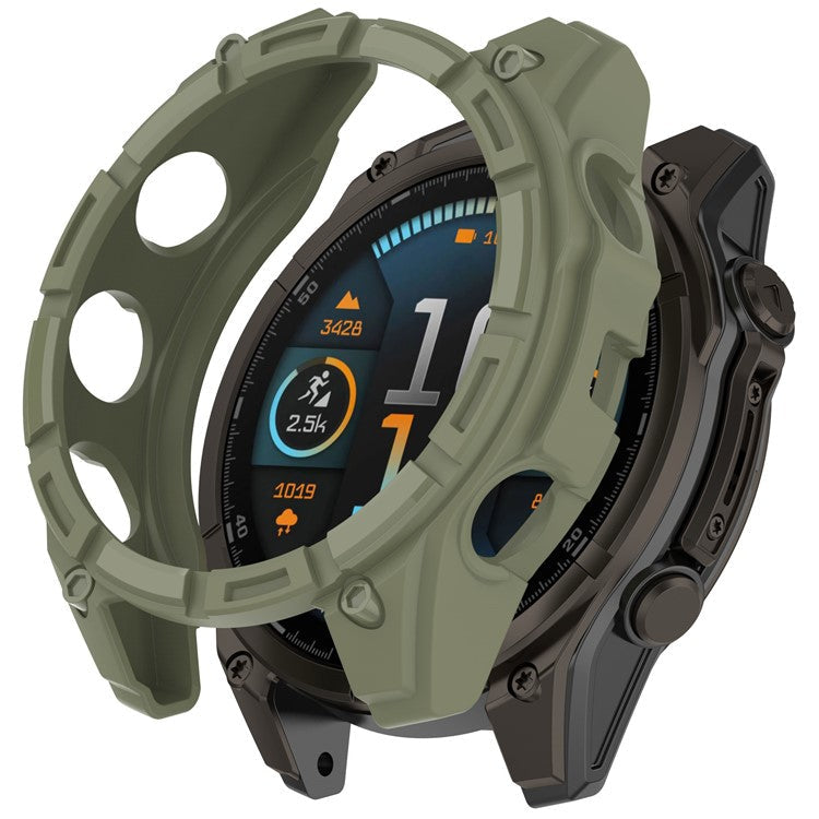 For Garmin Fenix 8 Solar 51mm Watch Case Quick Release Soft TPU Watch Cover - Green