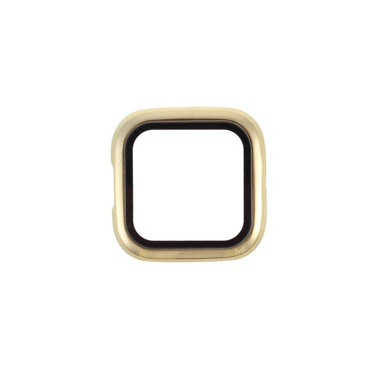 Electroplating Frame + Tempered Glass Protector Cover PC Case for Fitbit Versa 2 - Gold