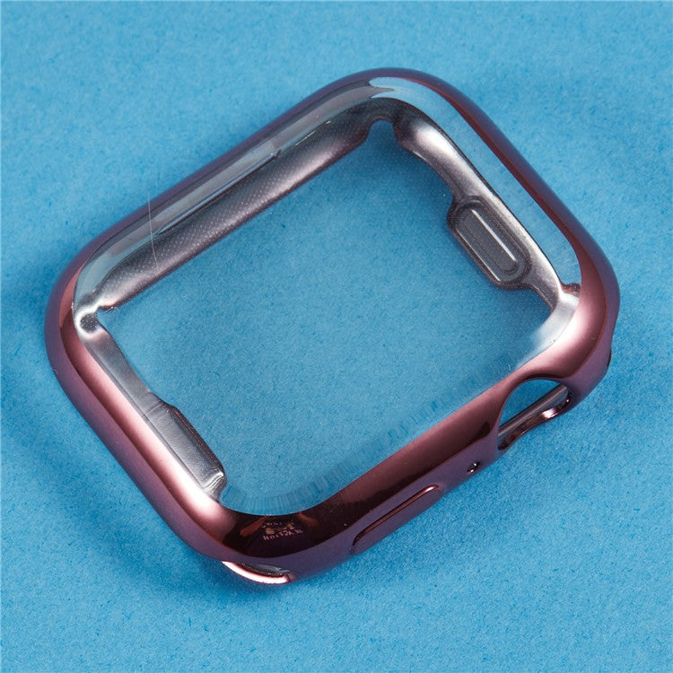 For Apple Watch Series 9 / 8 / 7 41mm Watch Case Flexible TPU Cover Full Coverage Electroplating - Rose Pink