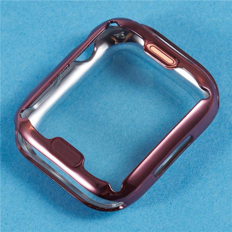 For Apple Watch Series 9 / 8 / 7 41mm Watch Case Flexible TPU Cover Full Coverage Electroplating - Rose Pink