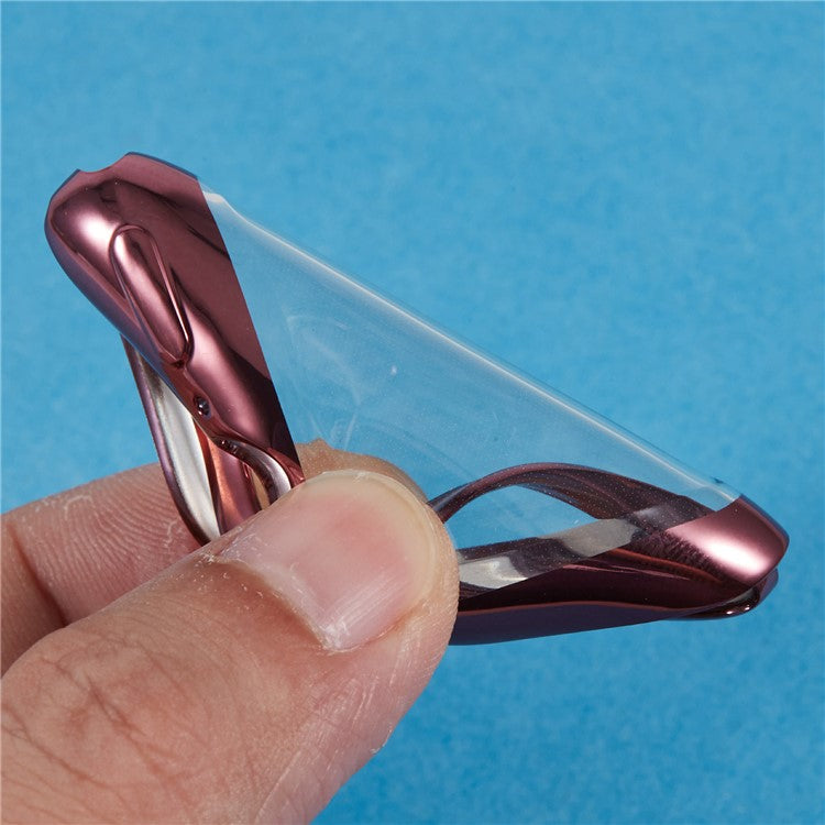 For Apple Watch Series 9 / 8 / 7 41mm Watch Case Flexible TPU Cover Full Coverage Electroplating - Rose Pink