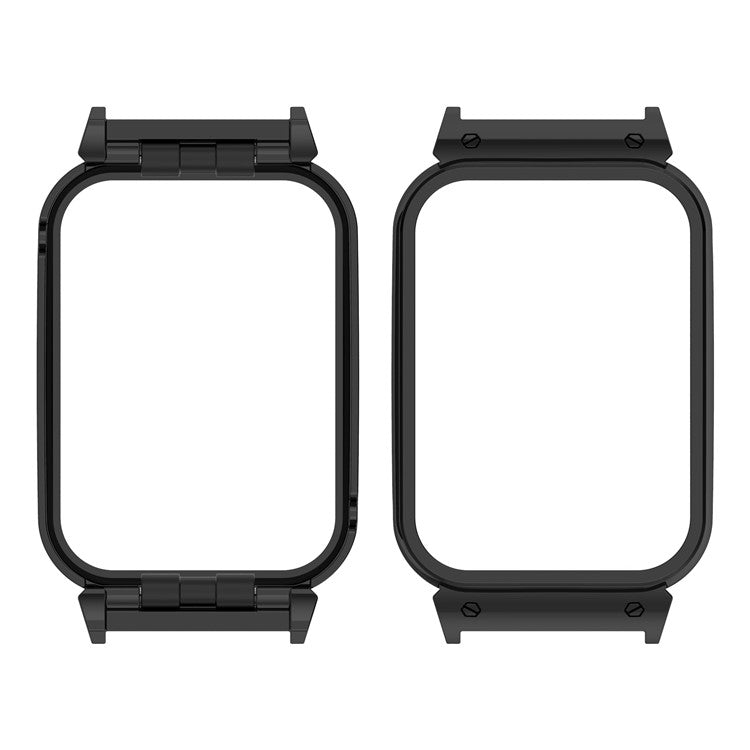For Xiaomi Smart Band 9 Pro Smart Watch Metal Frame Watch Case Protective Cover - Black
