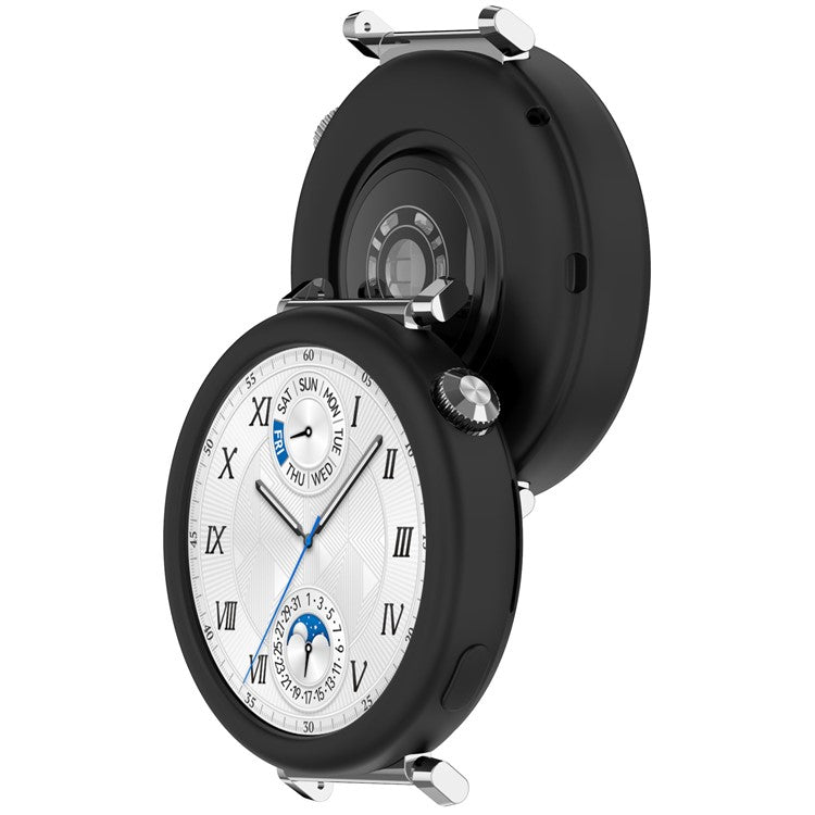 For Huawei Watch GT 5 Pro 42mm Case Soft Silicone Protective Frame Cover - Black