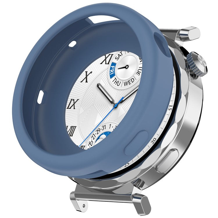 For Huawei Watch GT 5 Pro 42mm Case Soft Silicone Protective Frame Cover - Blue