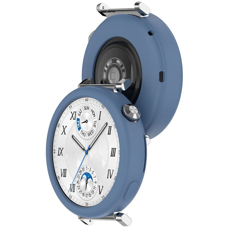 For Huawei Watch GT 5 Pro 42mm Case Soft Silicone Protective Frame Cover - Blue