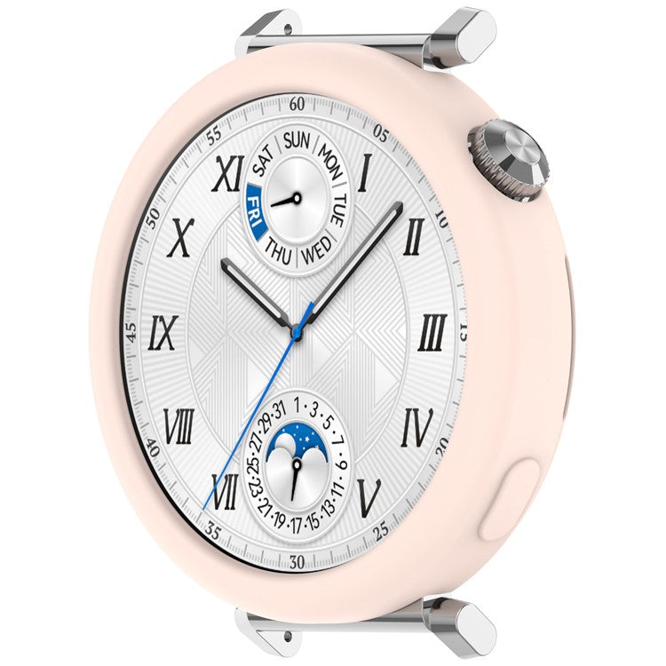For Huawei Watch GT 5 Pro 42mm Case Soft Silicone Protective Frame Cover - Pink