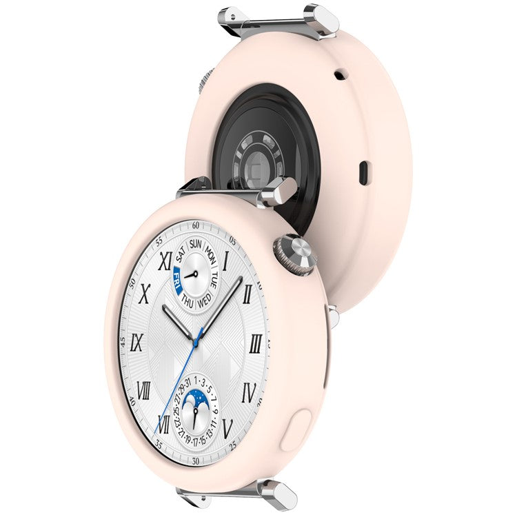 For Huawei Watch GT 5 Pro 42mm Case Soft Silicone Protective Frame Cover - Pink