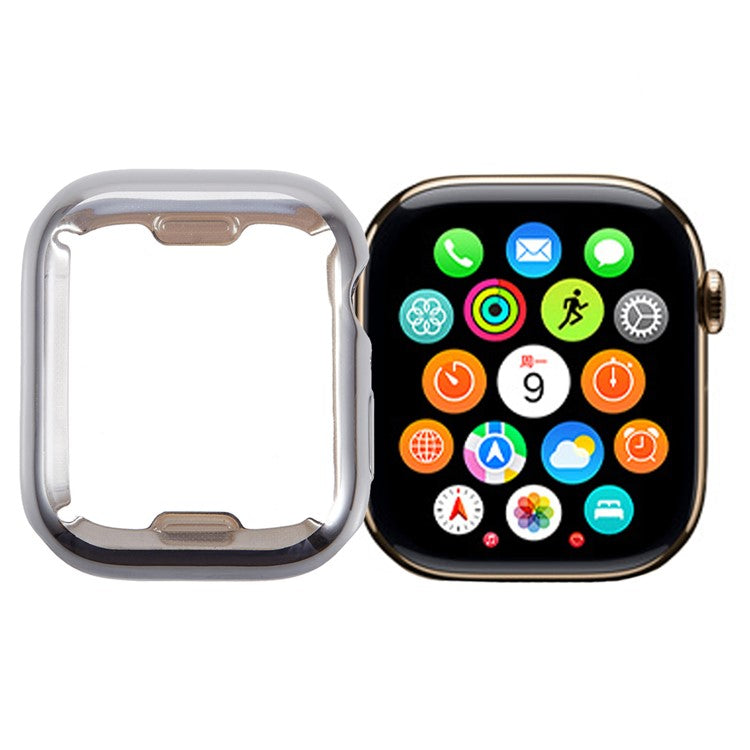 For Apple Watch Series 3 / 2 / 1 38mm Watch Case Electroplating Full Coverage TPU Protective Cover - Silver