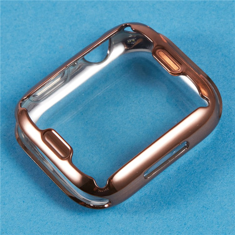 For Apple Watch SE (2023) / SE (2022) / SE / Series 6 / 5 / 4 44mm Watch Case Electroplating Full Coverage TPU Protective Cover - Rose Gold