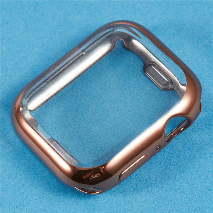 For Apple Watch SE (2023) / SE (2022) / SE / Series 6 / 5 / 4 44mm Watch Case Electroplating Full Coverage TPU Protective Cover - Rose Gold