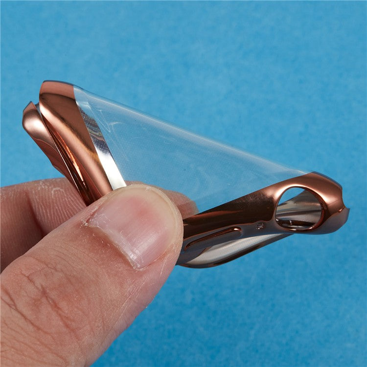 For Apple Watch SE (2023) / SE (2022) / SE / Series 6 / 5 / 4 44mm Watch Case Electroplating Full Coverage TPU Protective Cover - Rose Gold