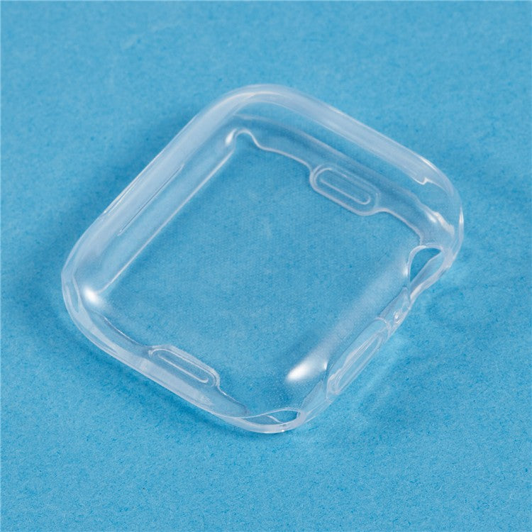 For Apple Watch Series 9 / 8 / 7 45mm Watch Case Full Coverage Flexible TPU Protective Cover - Transparent White