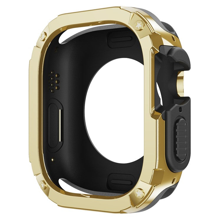 Watch Case Set for Apple Watch Ultra 2 / Ultra 49mm Hard PC+TPU Watch Frame Cover Combo - Gold