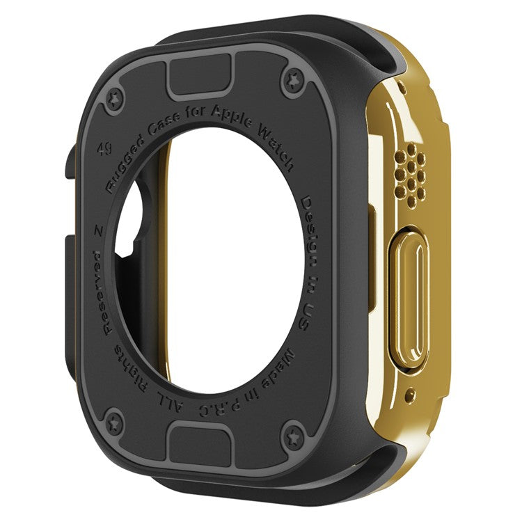 Watch Case Set for Apple Watch Ultra 2 / Ultra 49mm Hard PC+TPU Watch Frame Cover Combo - Gold