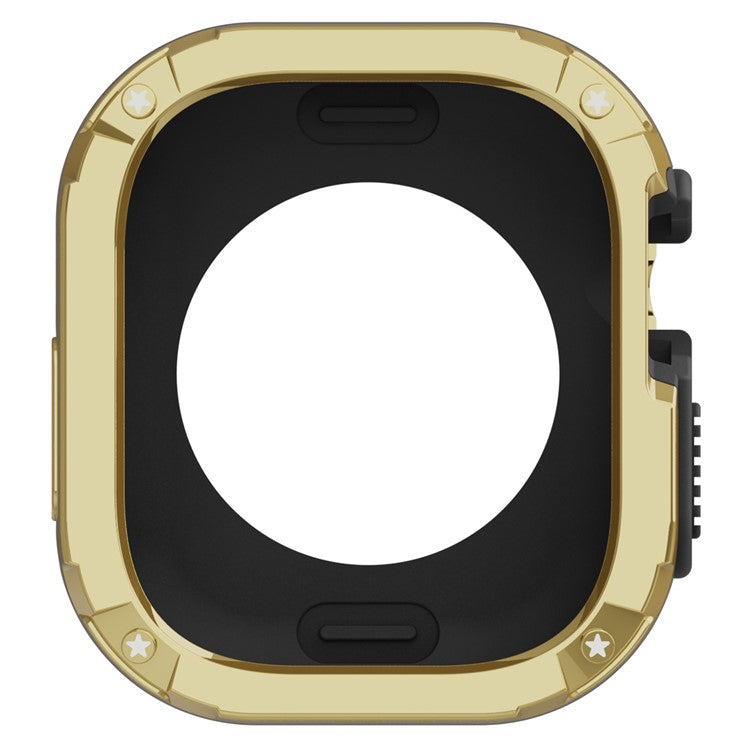 Watch Case Set for Apple Watch Ultra 2 / Ultra 49mm Hard PC+TPU Watch Frame Cover Combo - Gold