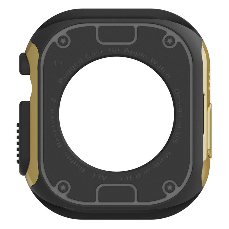 Watch Case Set for Apple Watch Ultra 2 / Ultra 49mm Hard PC+TPU Watch Frame Cover Combo - Gold
