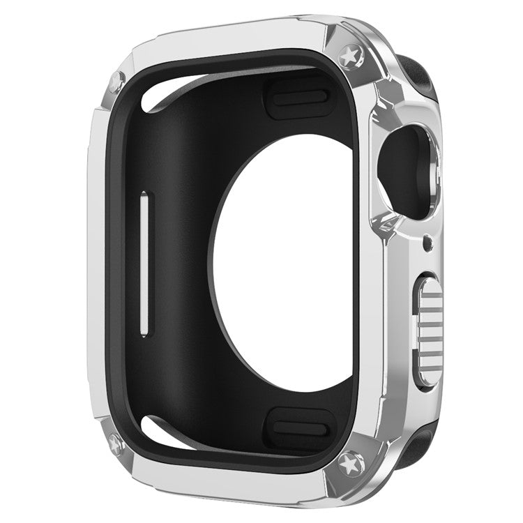 Watch Case Set for Apple Watch Series 10 46mm Hard PC+TPU Watch Frame Cover Combo - Silver