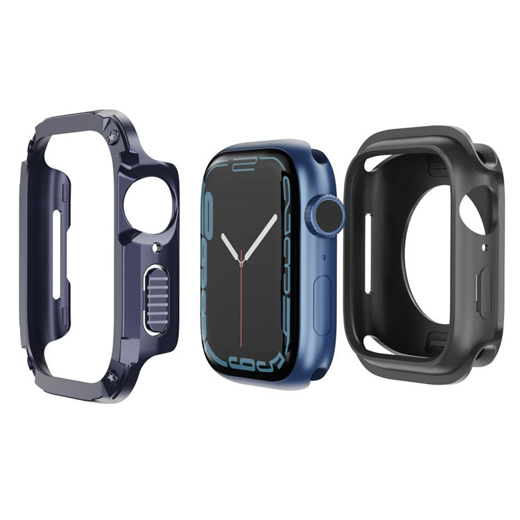 Watch Case Set for Apple Watch Series 10 42mm Hard PC+TPU Watch Frame Cover Combo - Blue