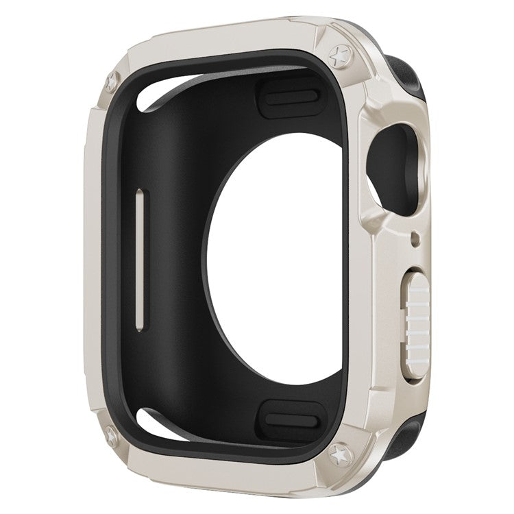 Watch Case Set for Apple Watch Series 9 8 7 SE 6 5 4 41mm 40mm Hard PC+TPU Watch Frame Cover Combo - Starlight