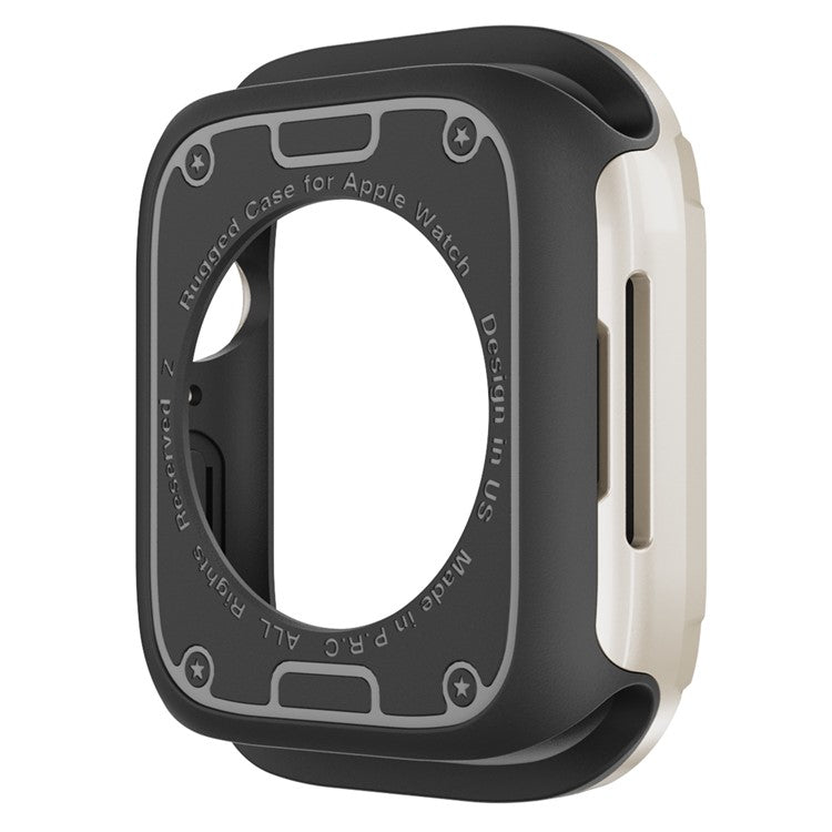 Watch Case Set for Apple Watch Series 9 8 7 SE 6 5 4 41mm 40mm Hard PC+TPU Watch Frame Cover Combo - Starlight