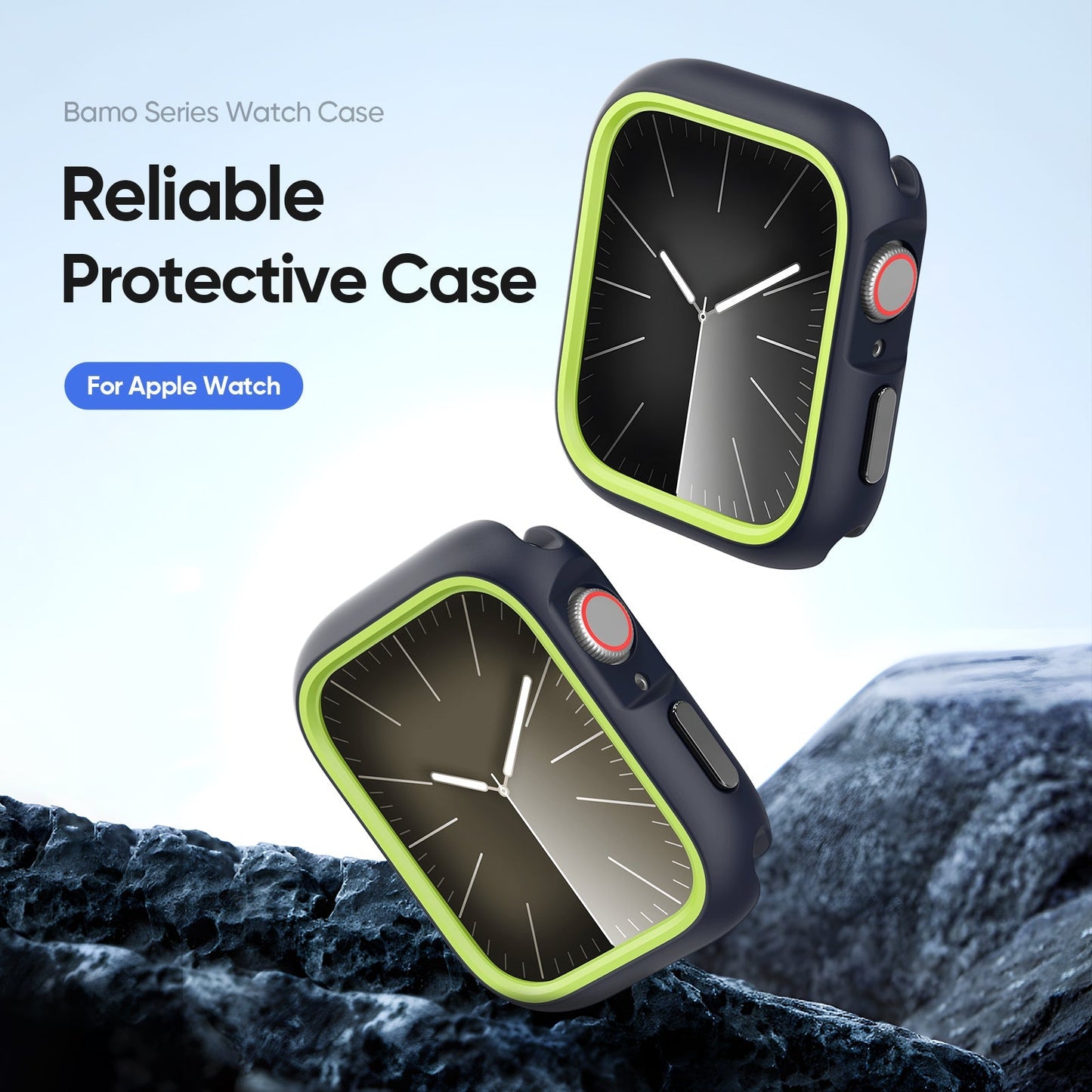 For Apple Watch Series 10 46mm Case DUX DUCIS Bamo Series Watch Cover Shockproof Smartwatch Protector - Midnight Green