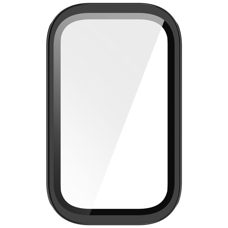 For Xiaomi Smart Band 9 Active / Redmi Band 3 Watch Case PC Cover with Tempered Glass Screen Film - Black
