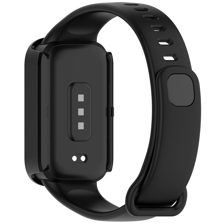 For Xiaomi Smart Band 9 Active / Redmi Band 3 Watch Case PC Cover with Tempered Glass Screen Film - Black