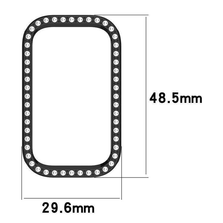 For Xiaomi Smart Band 9 Active / Redmi Band 3 Hollow-Out Cover Rhinestone Decor PC Watch Frame Case - Transparent