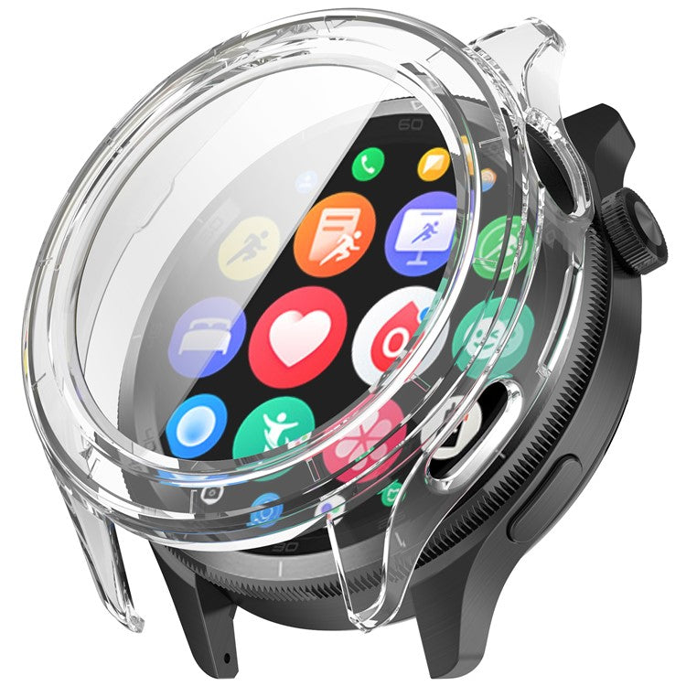For Xiaomi Watch S4 / S4 eSIM Version Watch Case PC Frame Cover with Tempered Glass Screen Film - Transparent