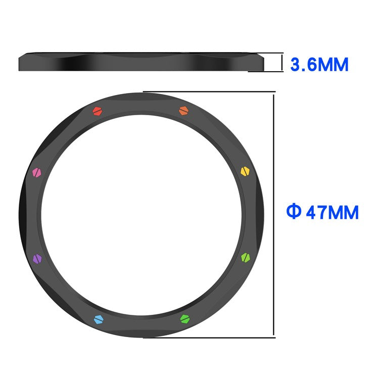 For Xiaomi Watch S4 / S4 eSIM Version / S3 / S3 eSIM Version Bezel Ring 316 Stainless Steel Bezel Loop Cover - Black+Rainbow