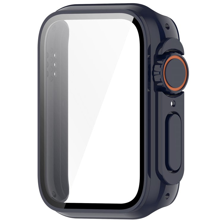 For Xiaomi Smart Band 9 Pro Case Hard PC All-Around Watch Cover with Tempered Glass Film - Dark Blue