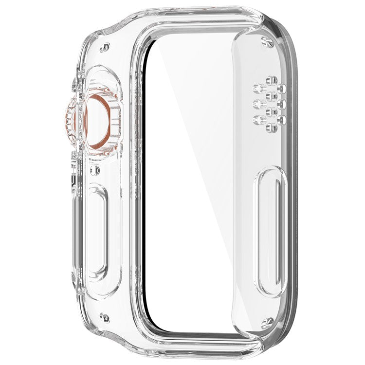 For Xiaomi Smart Band 9 Pro Case Hard PC All-Around Watch Cover with Tempered Glass Film - Transparent
