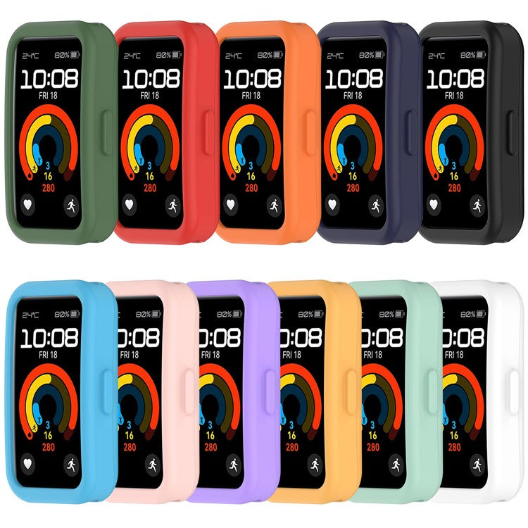 For Huawei Band 9 / Band 8 Watch Case Soft Silicone Hollow Watch Frame Cover - Sky Blue