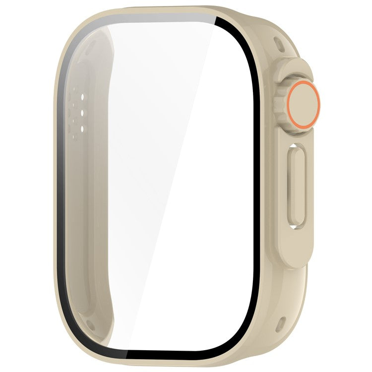 For Xiaomi Redmi Watch 5 Lite PC Tempered Glass Integrated Watch Case Full Coverage Protector - Ivory White