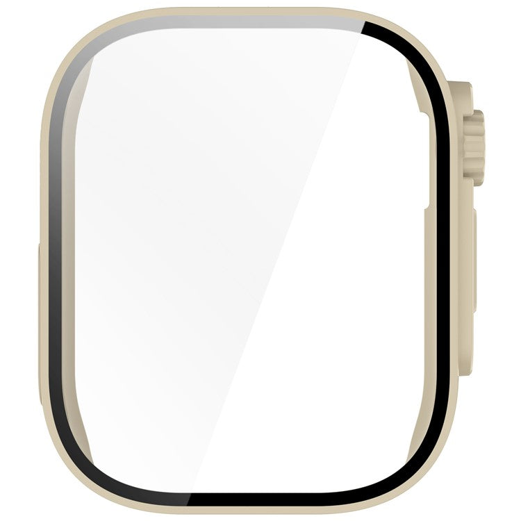 For Xiaomi Redmi Watch 5 Lite PC Tempered Glass Integrated Watch Case Full Coverage Protector - Ivory White