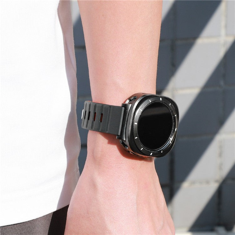 For Samsung Galaxy Watch Ultra 47mm Protective Case Aluminum Alloy PC Watch Bumper Cover - Black Orange