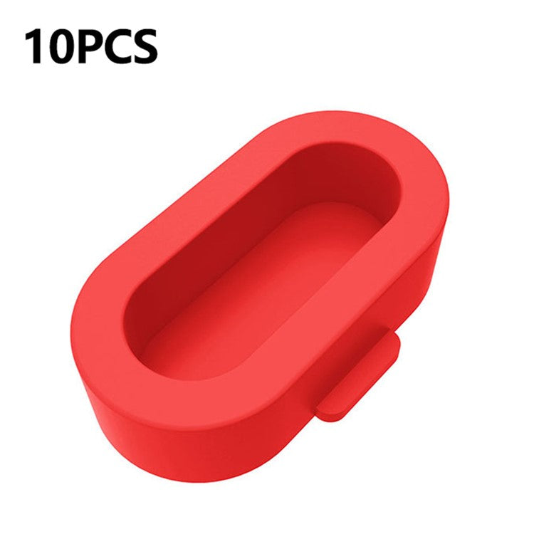 10Pcs For Garmin Watch Charging Port Dust Plugs Silicone Protective Covers - Red