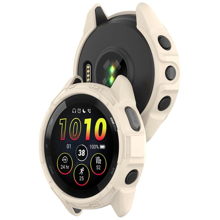 For Garmin Forerunner 265S Watch Case Hollow Armor Quick Release Soft TPU Watch Cover - Starlight