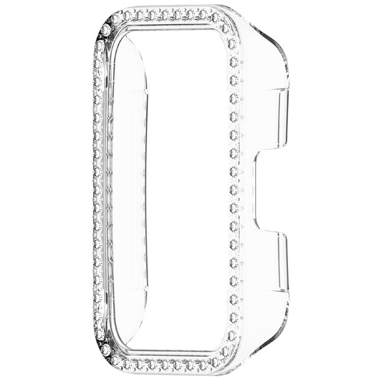 Protective Case For Huawei Band 10 / 10 NFC / 9 / 9 NFC / 8 / 8 NFC Hollow Design Rhinestone Decor PC Watch Cover - Transparent