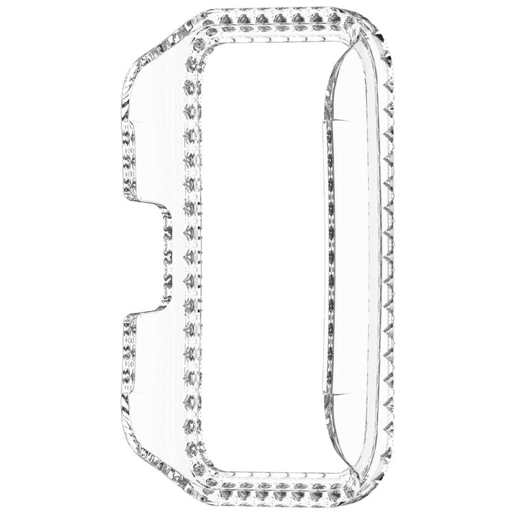 Protective Case For Huawei Band 10 / 10 NFC / 9 / 9 NFC / 8 / 8 NFC Hollow Design Rhinestone Decor PC Watch Cover - Transparent