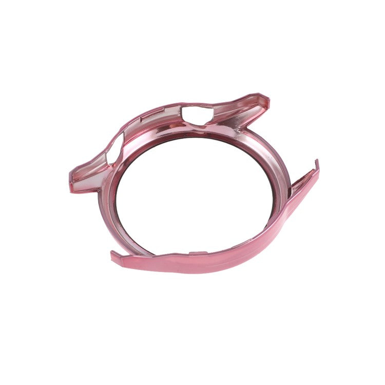 Electroplating PC Case Frame Tempered Glass Protector Cover for Huawei Watch GT 2 42mm - Rose Gold
