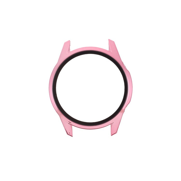 Electroplating PC Case Frame Tempered Glass Protector Cover for Huawei Watch GT 2 42mm - Rose Gold