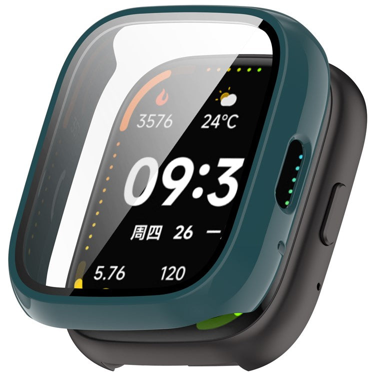 For Lifesense Watch 3 Case Hard PC All-Around Watch Cover with Tempered Glass Film - Green